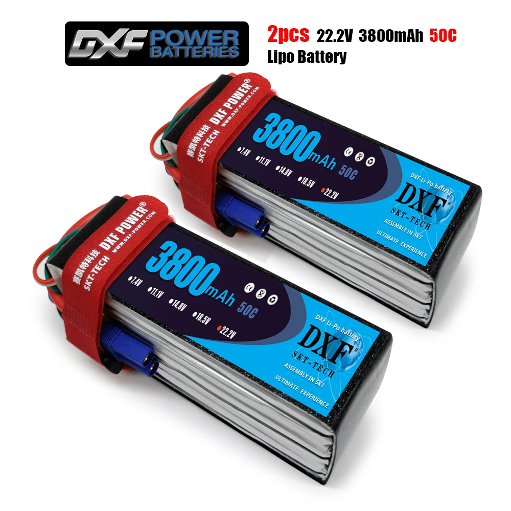 

2PCS DXF 7.4V 11.1V 15.2V 14.8V 22.2V 2S 3S 4S 6S 3800mAh 5200Mah 6300Mah 6500mAh 6200mAh 6750mAh 8000mAh 7000mAh Lipo Batteries