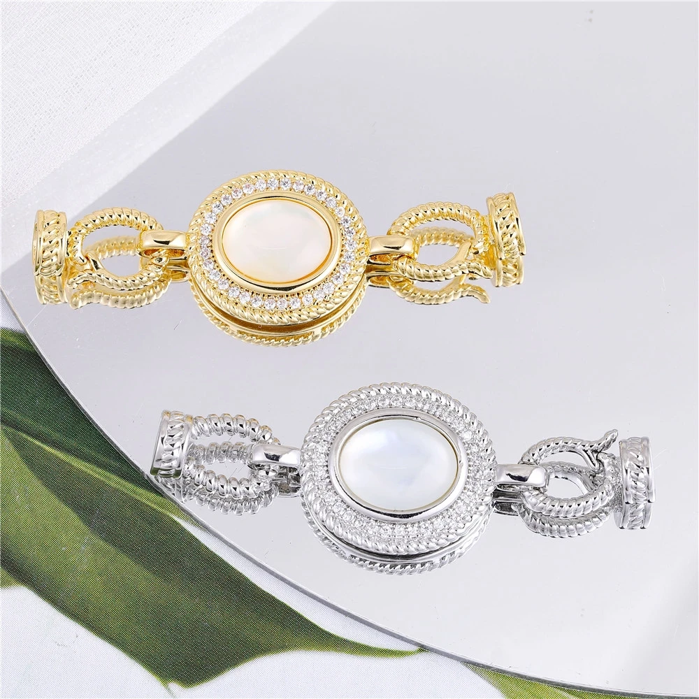 Juya Handmade Luxury Needlework Pearls Gems Jewelry Making Accessories Creative Decoration Fastener Lock Closure Clasps Supplies