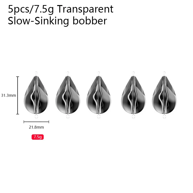 5 Stück schwimmender/sinkender Bobber 3,2–12 g Angeln Easy-Throw Fishing Sinker Fliegenköder-Zubehör
