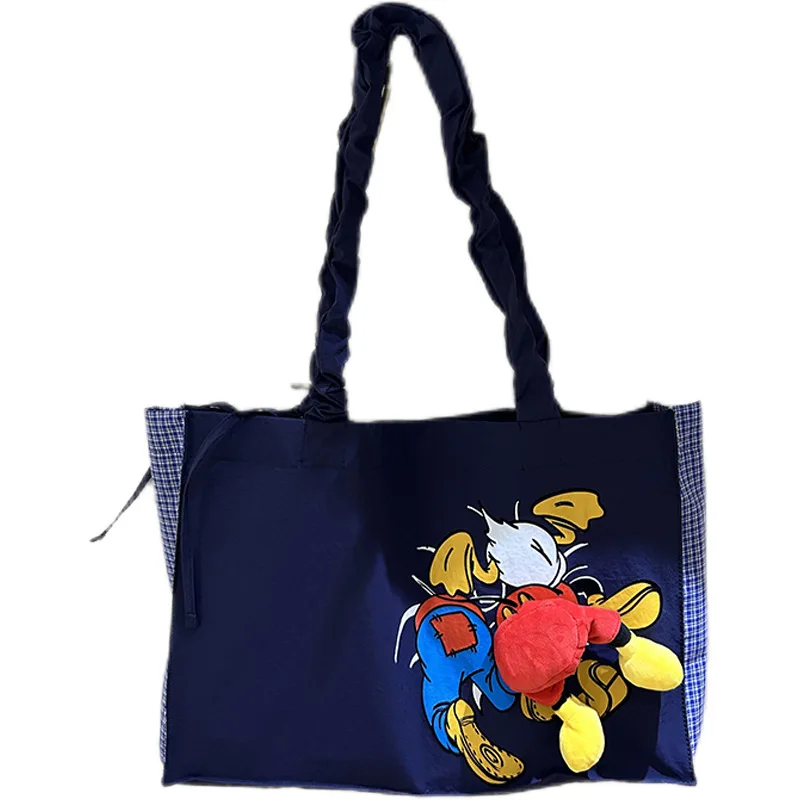 

Disney New Mickey Mouse Shoulder Tote Bag Graffiti Design for Women Girls Students Canvas Large Capacity Travel Outdoor