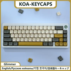 KBDiy 142 Keys KOA Profile PBT Glimmer Keycaps Retro MAC Japanese Russian Korean Keycap for Mechanical Keyboard Caps for K500