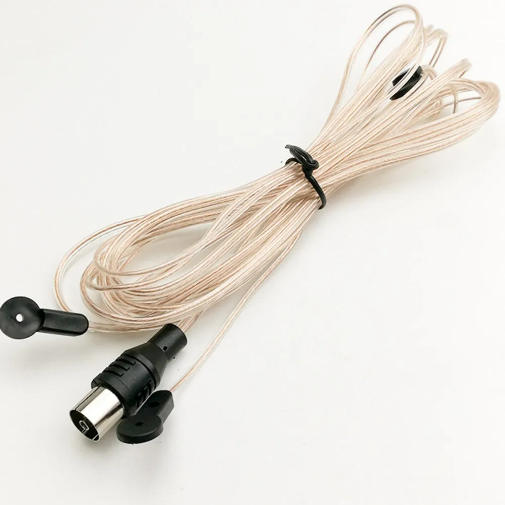 

2M Fm Antenna for Radio Coaxial Cable Wire with Straight Female Connector Pure Copper Core Indoor Use Long Range Reception
