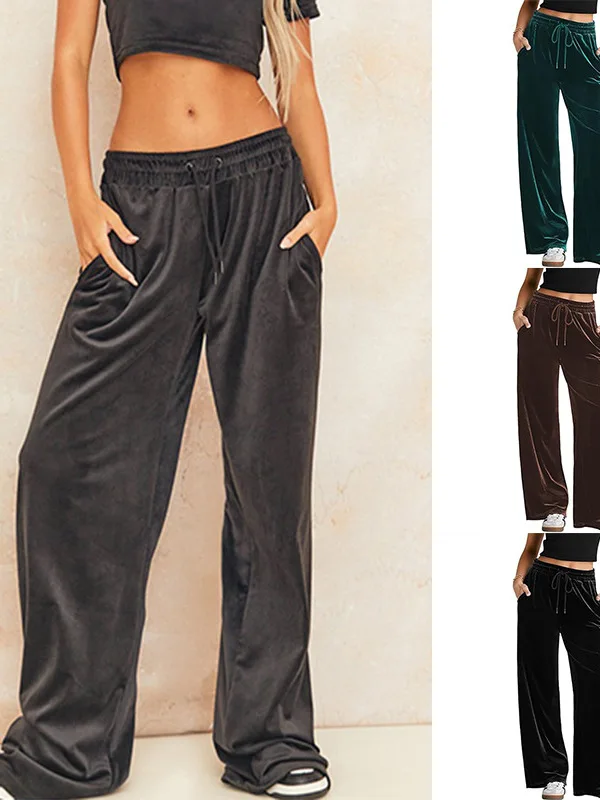 

Повседневные женские брюки-палаццо из золотистого бархата с текстурой, комфортные, с высокой талией, асимметричным дизайном