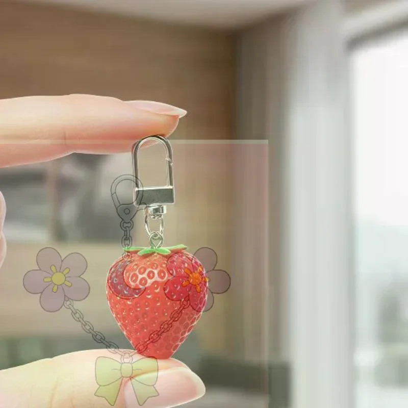 Cute Fruit Bag Pendant Cute Sweet Keychain Realistic Fruit Keychain Sweet Half Cut Fruit Keychain For Luggage Gift For Teen