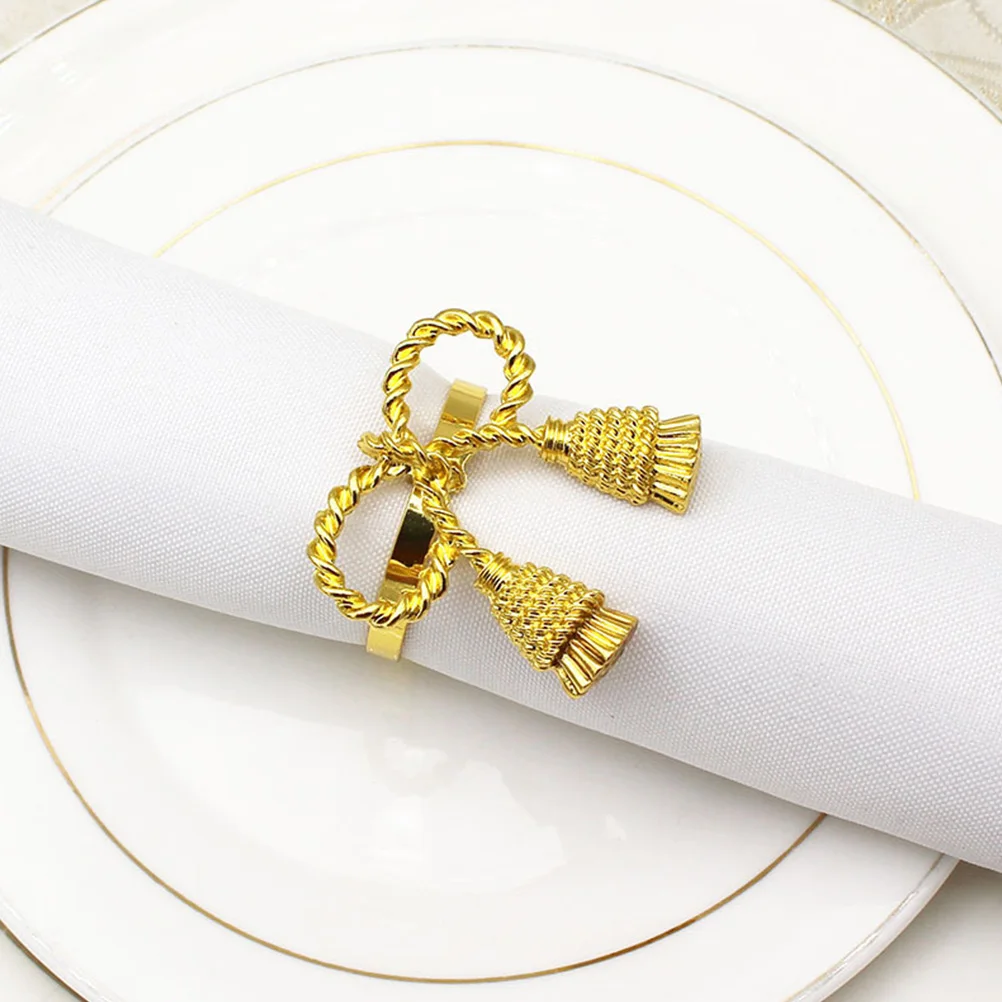

6Pcs Decorative Napkin Rings Bowknot Alloy Napkin Buckles Table Dining Decors Xmas Party Wedding Banquet Xmas Dining Decors