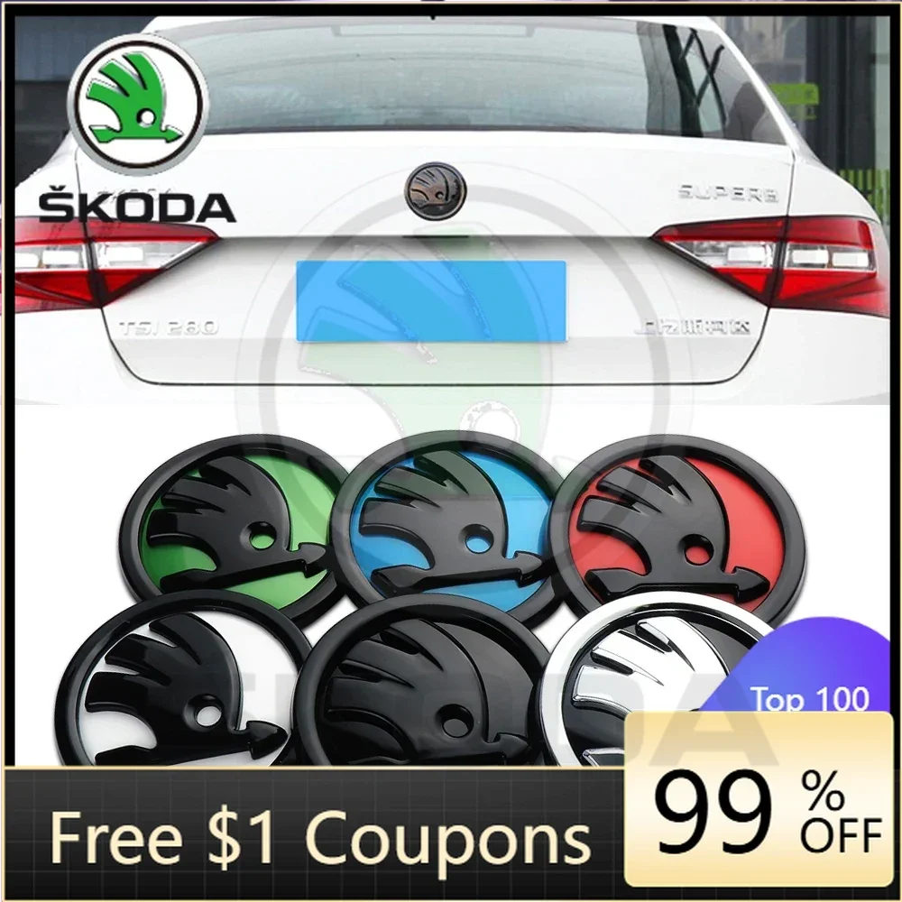 

Наклейка на автомобиль 2026 Новинка, 2 шт. для Skoda S Octavia Rapid Fabia A7 Superb KAMIQ Roomster VRS, эмблема из АБС-пластика на передний капот и заднюю часть автомобиля