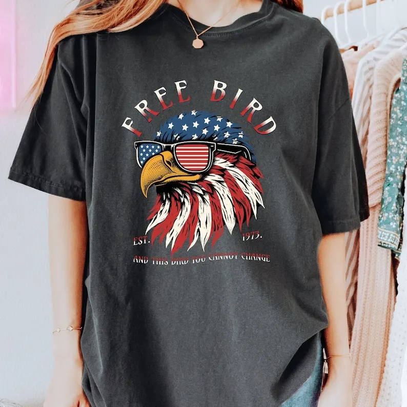 

Free Bird Comfort Colors Band T Old School Band T- Retro Music Rock Band Tee Oversized Trendy sshirt