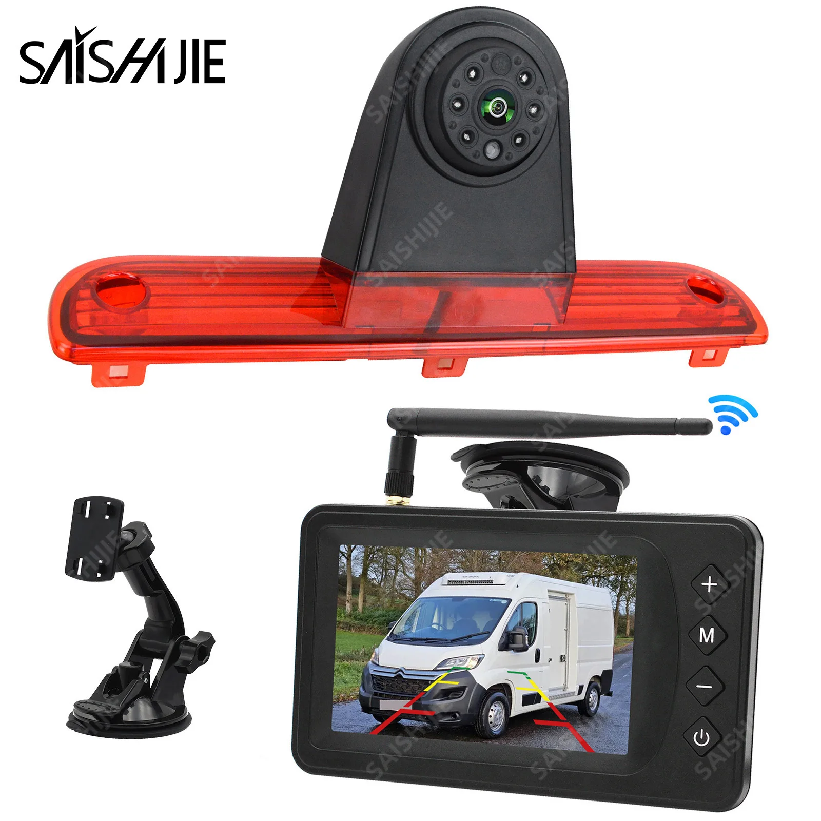 HD Wireless Camera Brake Light Reversing Camera with 5