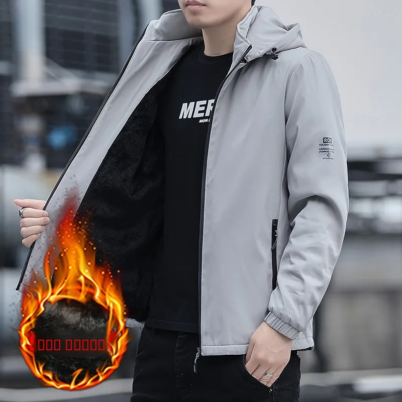 معطف رجالي مبطن من Fce كاجوال فضفاض من Thiened Jaet Winter Faion Urban مقاس كبير وسحاب للإغلاق طويل Sve ort #2