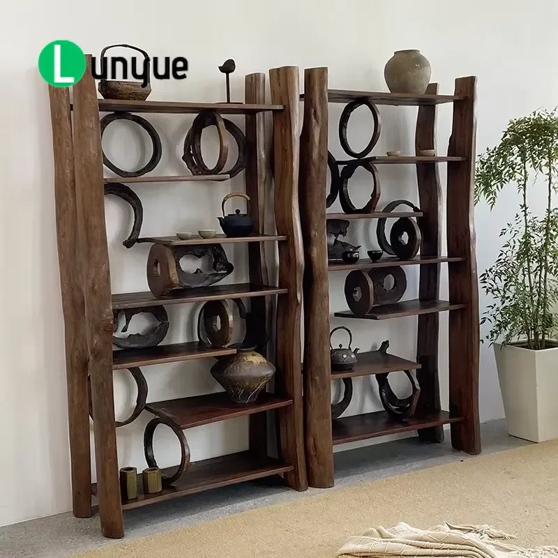 Solid Wood 6 Tier Bookshelf Eco Friendly Storage Rack for Home Office Personalized Creative Design Furniture