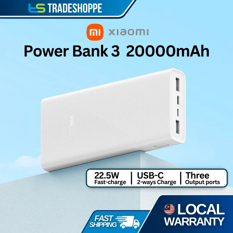 Original Xiaomi Mi PowerBank 20000mAh 3 Power Bank Fast Charge PLM18ZM 18W / 22.5W PB2022ZM powerbank for iphone xiaomi