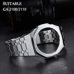 Mod Kit For Casioak GA2100 GA2110 Modified Metal Bezel With Screw Stainless Steel Correa Band Upgrade Watch GEN3 Accessories