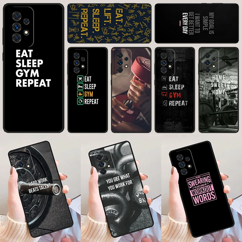 Motivational Gym Fitness phone case For Samsung Galaxy A42 A31 A40 A51 A71 A32 A80 A91 A52 A72 A20e A21S A50 A70 A11 A12 Cover