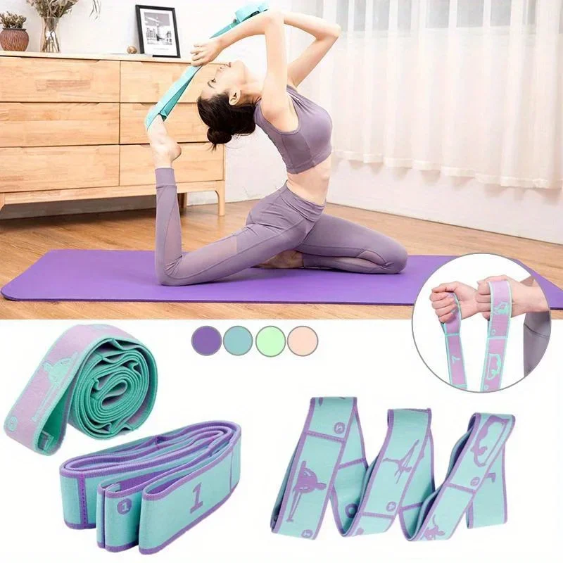 Dance Stretching Band Loop Yoga Stretching Belt Yoga Pilates Fitness Tension Belt  Digital Stretch Elastic Band Resistance Band