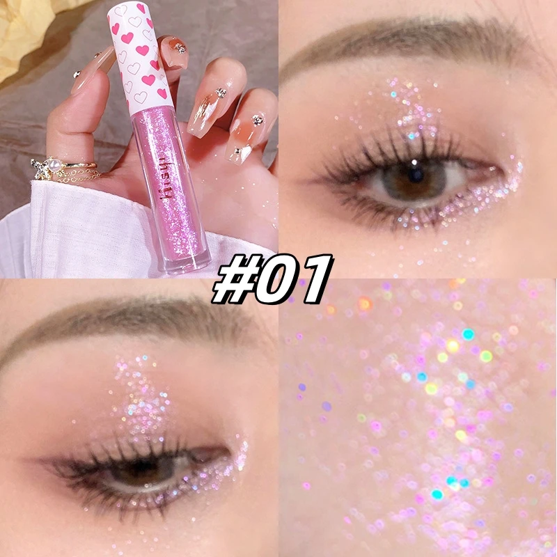 1Pc Liquid Eye Shadow Pearlescent Sequins Brighten Waterproof Shiny Sleeping Silkworm Monochrome Glitter Highlight Makeup