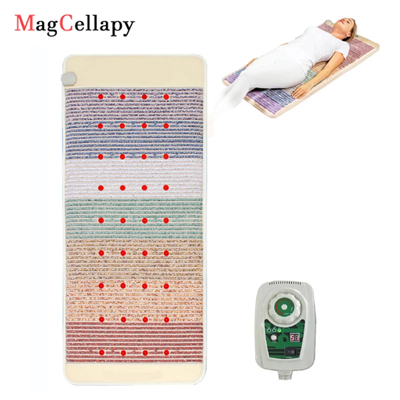 PEMF Far Infrared Heating MAT Jade Crystal Biophoton Anion Kristrallmatte Chakra Balance Physical Therapy Massage Pad Body Pain