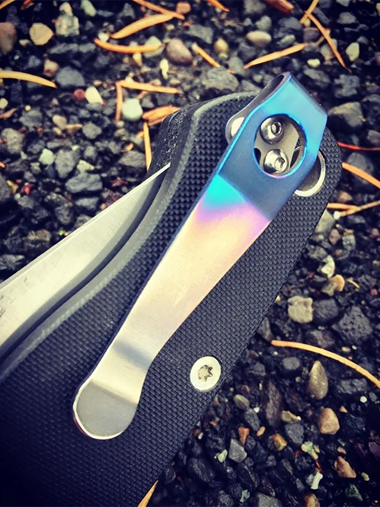 1 Set coltello pieghevole in lega di titanio Clip posteriore morsetto in vita tascabile per Spyderco Paramilitary 2 C81 Delica C11 C10 Para 3 Manix 2 G10