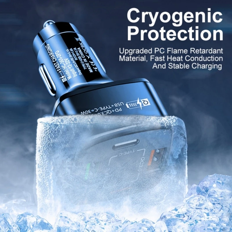 Cargador coche USB C 38W con adaptador carga rápido 4 puertos para teléfonos y auriculares que viajan