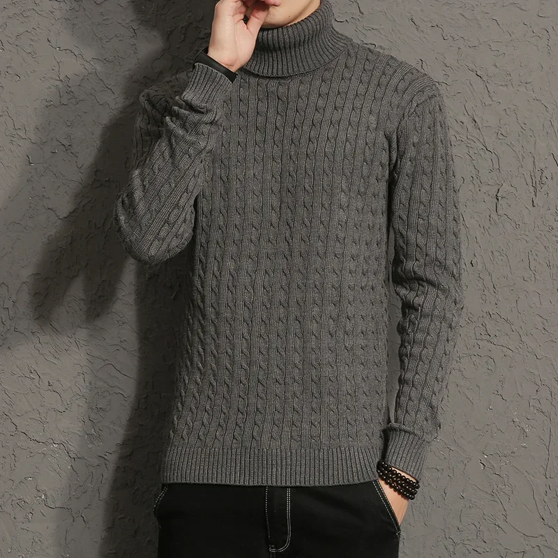 

Winter Korean version pullover high neck sweater, thickened sweater, knit shirt, versatile sweater, youth men's clothing