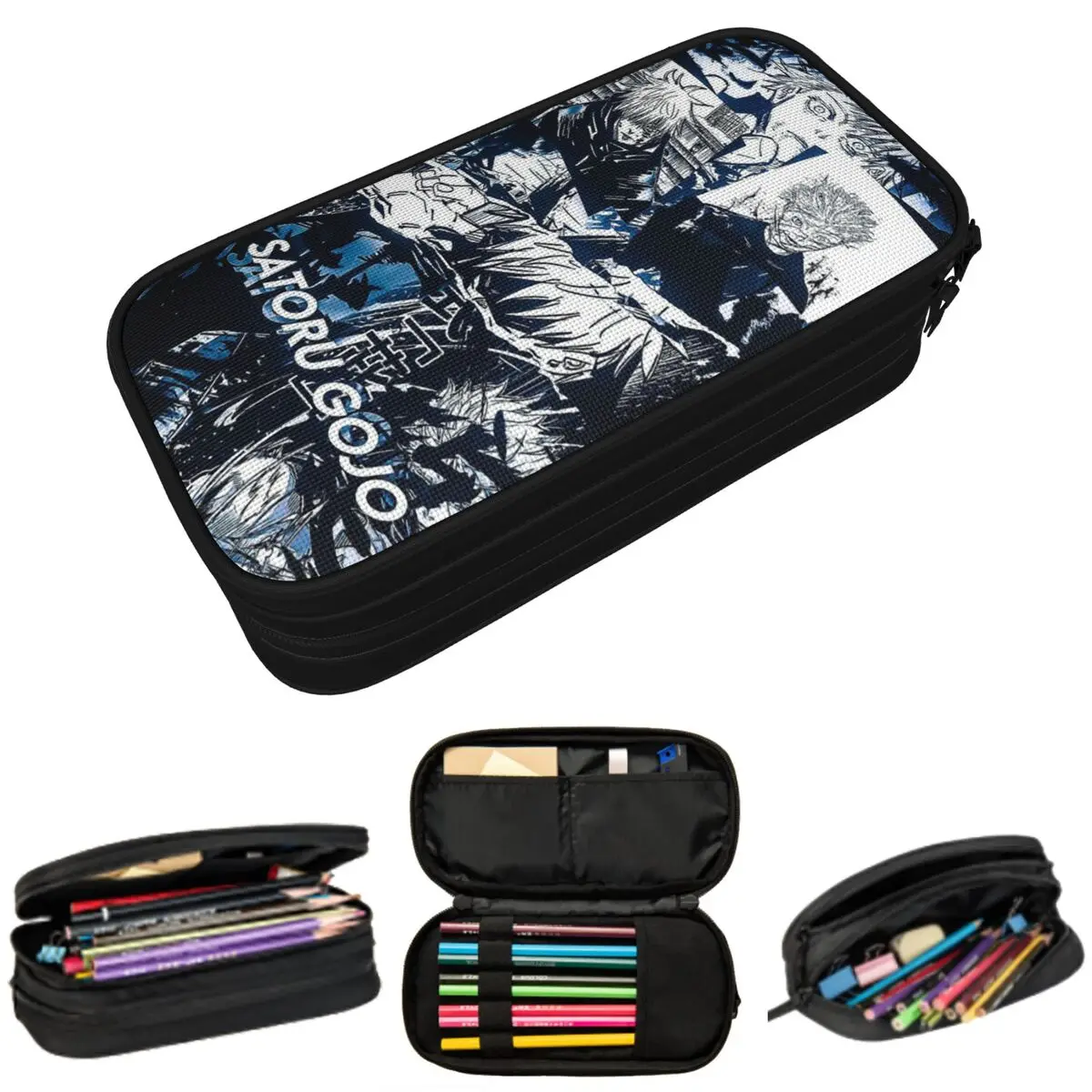 Jujutsu Kaisen Satoru Gojo Pencil Case for Boys Girls School Pen Box Pencil Bag Stationery Supplies Pen Holder Bag