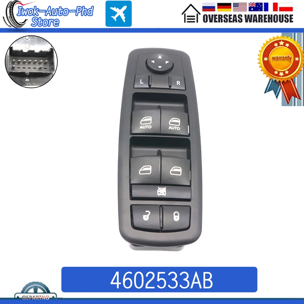 

4602533AB Front Left Electric Master Power Window Control Switch 4602533AF For Dodge Nitro Journey Ram Jeep Liberty 2007-2012