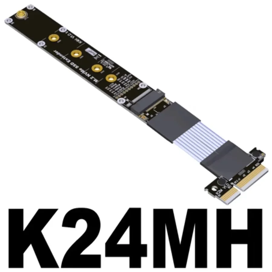 PCIe4.0 X4 to M.2 NVMe SSD Extension Cable 64G/bps Ribbon Cable Solid Drive Riser Card Gen4