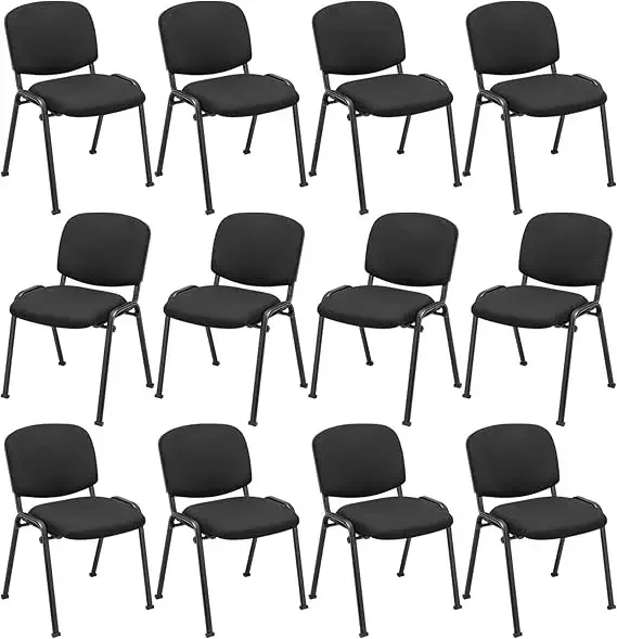 Conference Room Chairs Set of 8, Stackable Office Guest Chairs with Upholstered Back & Seat, Ergonomic Office Reception Chairs