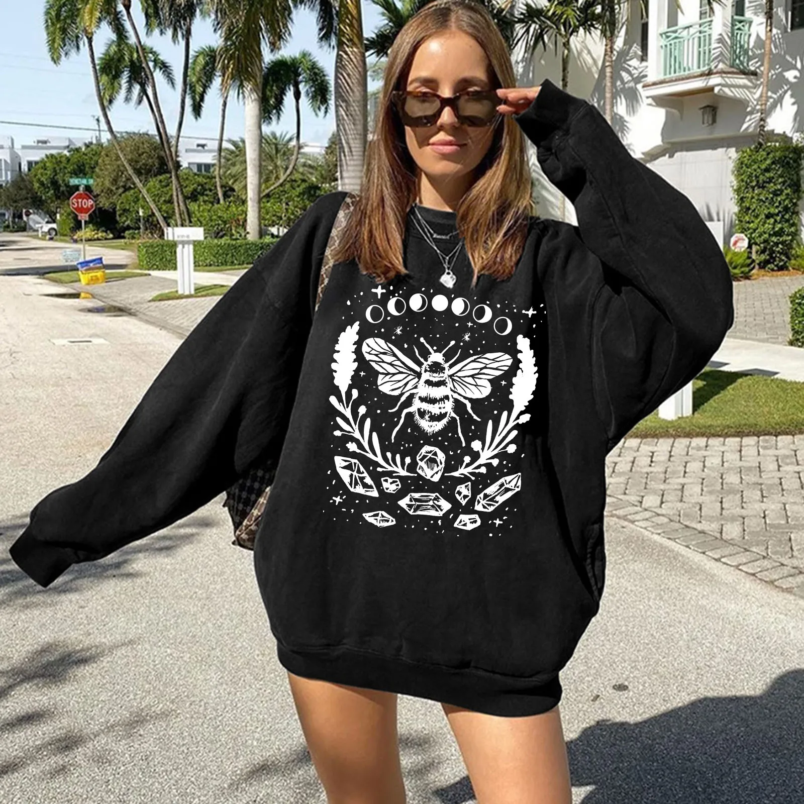 Seeyoushy Bienen druck Spaß gedruckt Frauen Top y2k ästhetische Mode Damen bekleidung neuer Trend Frauen Hoodie y2k Kleidung Frauen