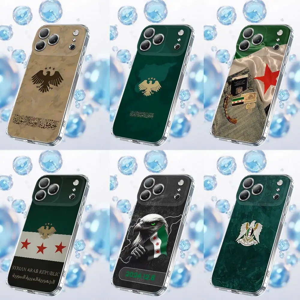 

Phone Case For iPhone 17,16,15,14,13,12,11 Plus,Pro,Max,Plus,E,SE4,Air,Mini Transparent Syria Syrian Flag National Emblem LOGO