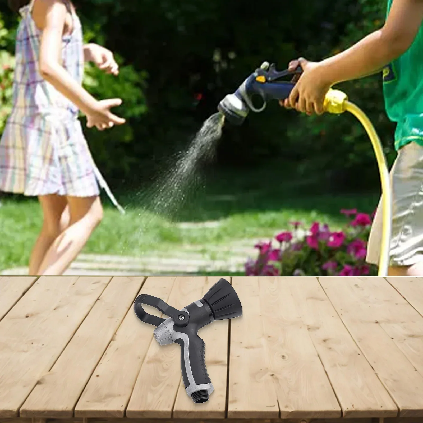 

Adjustable Water Flow Metal Hose Sprayer Rubber Washer Tight Connection Versatile Tool Comfortable Grip Continuous Spraying