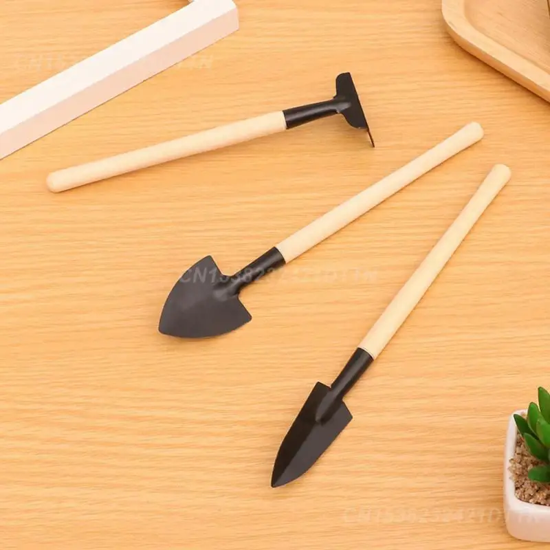 Potted Plant Set Fall-proof Steel And Wood Flower Spatula Shovel Rake Three-piece Set Succulent Soil Loosening Tool Effortless