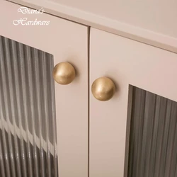 Ball Knob Solid Brass French Light Luxury Wardrobe Door Handle Cabinet Simple Small Knob Furniture Handle