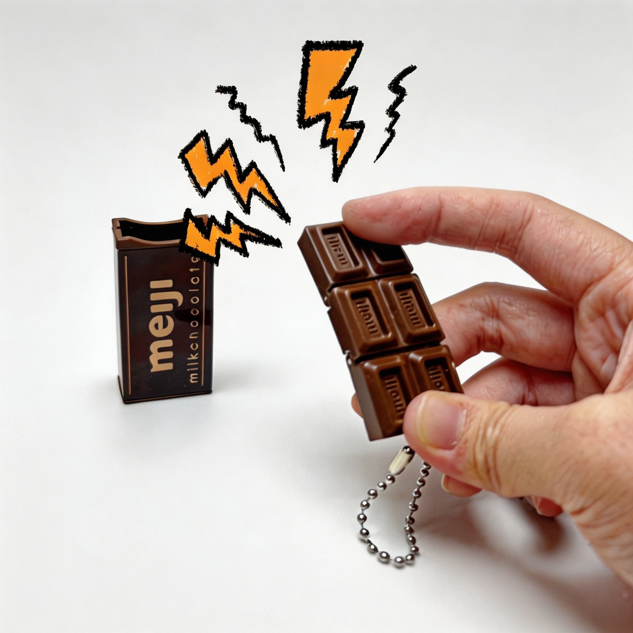 Simulated Meiji Style Breakable Chocolate Fidget Toy Snap Play Stress Relief Keychain Japanese Cute Bag Pendant Funny Gifts