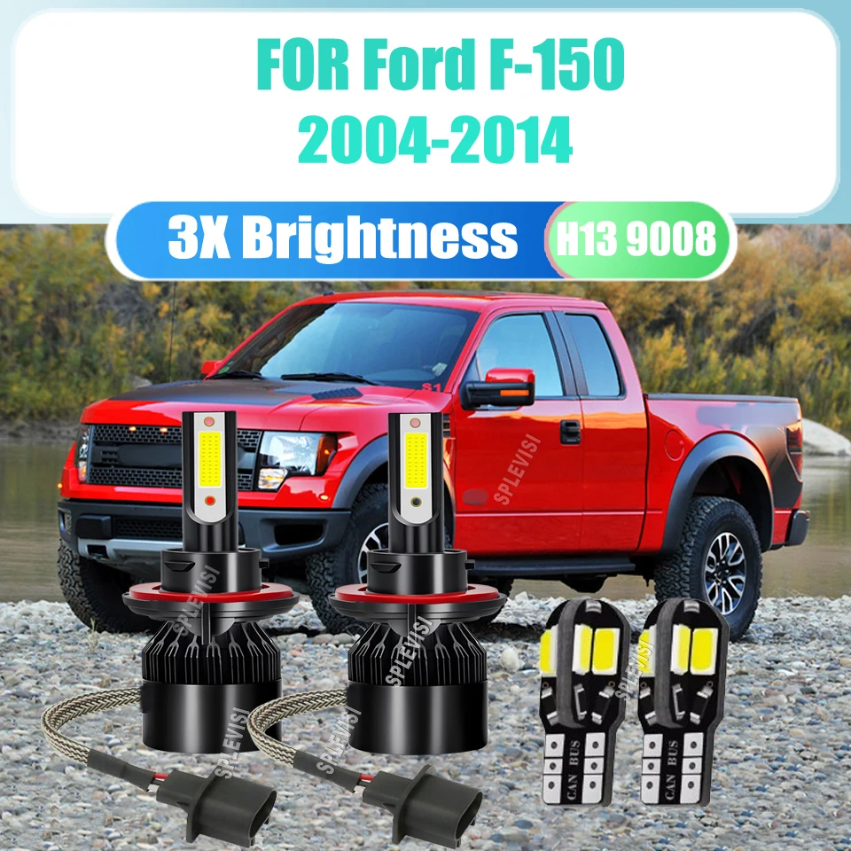 

9008 H13 60W 6000LM LED Headlights Hi/Low Beam 1:1 Mini Size For Ford F-150 2004 2005 2006 2007 2008 2009 2010 2011 2012-2014