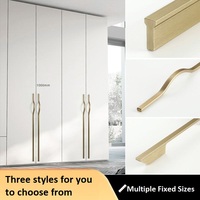 Modern Nordic Aluminum Alloy Bronze-Colored Cabinet Handles,Drawer Pulls,Luxury Long Handle for Wardrobe Closet Cabinet Hardware