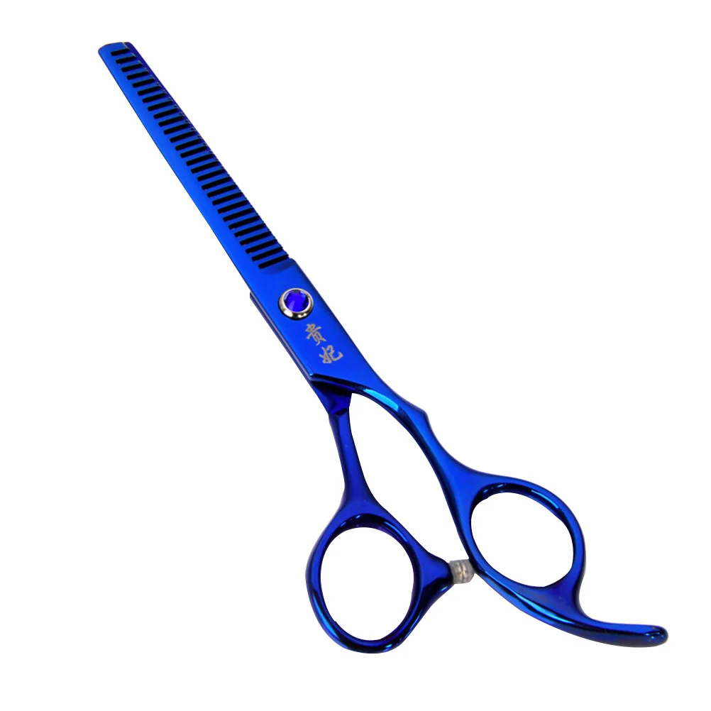 1 Buah Gunting Potong Rambut Gunting Lurus Premium untuk Salon Penata Rambut atau Pemangkas Harian Gunting Tukang Cukur Biru Tahan Karat