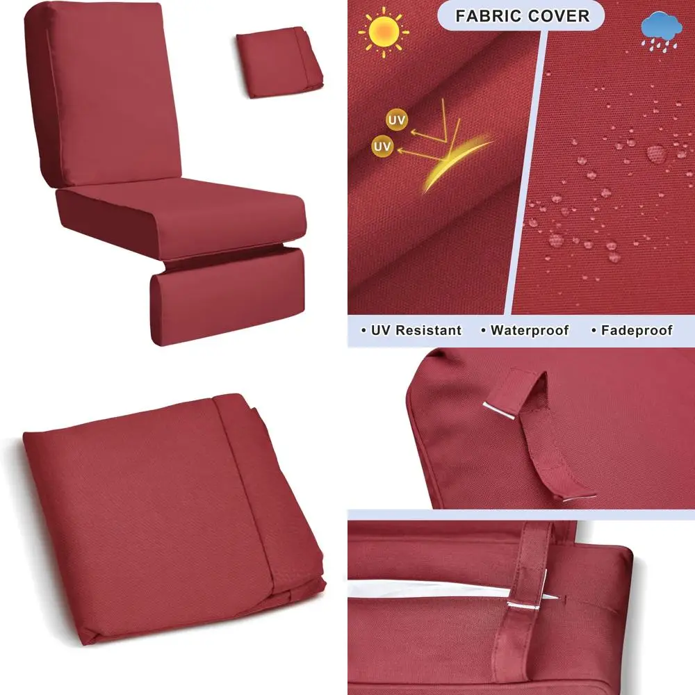 

outdoor recliner cushion cover, washable sofa chair seat deep cushion for patio furniture