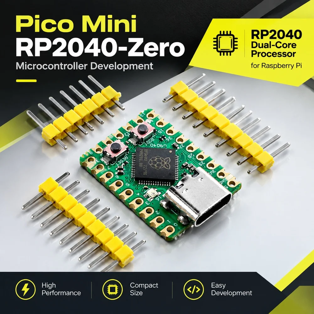 Pico Mini RP2040-Zero Microcontroller Development with RP2040 Dual-Core Processor for Raspberry Pi