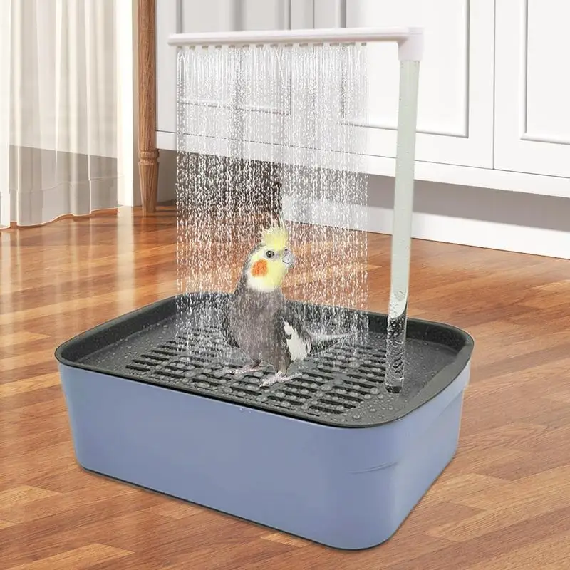 

Bird Bathing Tub Shower Box Automatic Parrot Bath Fountain Multipurpose Bird Bathtub With Multiple Faucets For Parakeet Cleaning