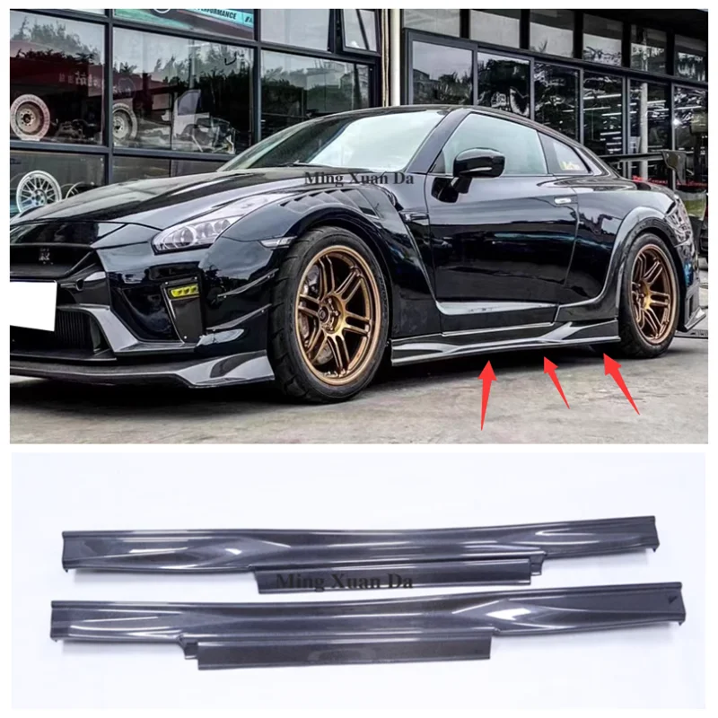 

For Nissan GTR R35 2008-2016 High Quality Carbon Fiber Car Bumper Lip Side Skirt Spoiler Cover