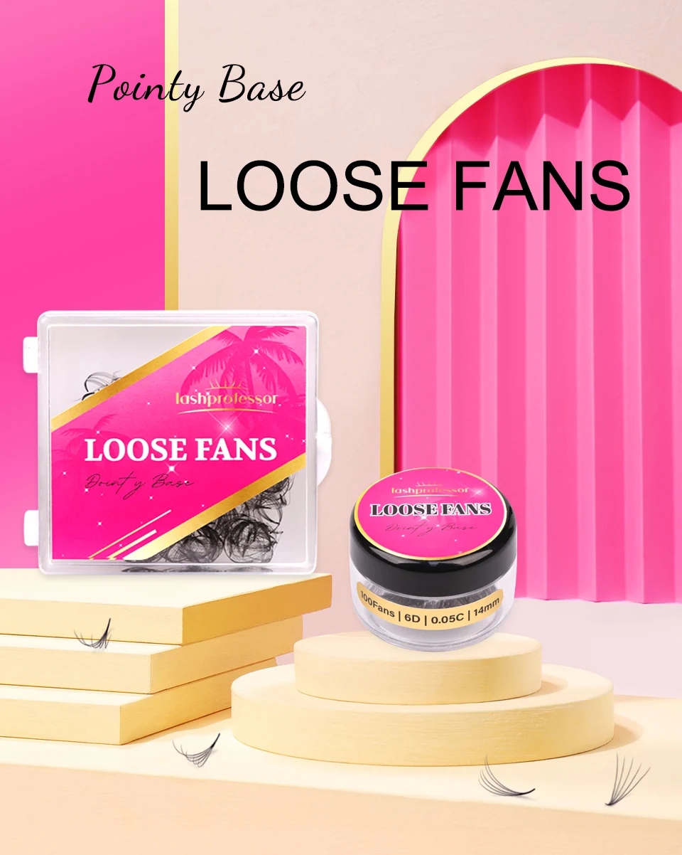 Lashprofessor 3D-40D Cluster Loose Fans Lash 7mm Sharp Thin Russia Volume Lash Pointy Base Medium Stem Vorgefertigte Wimpernverlängerung – Detail 3