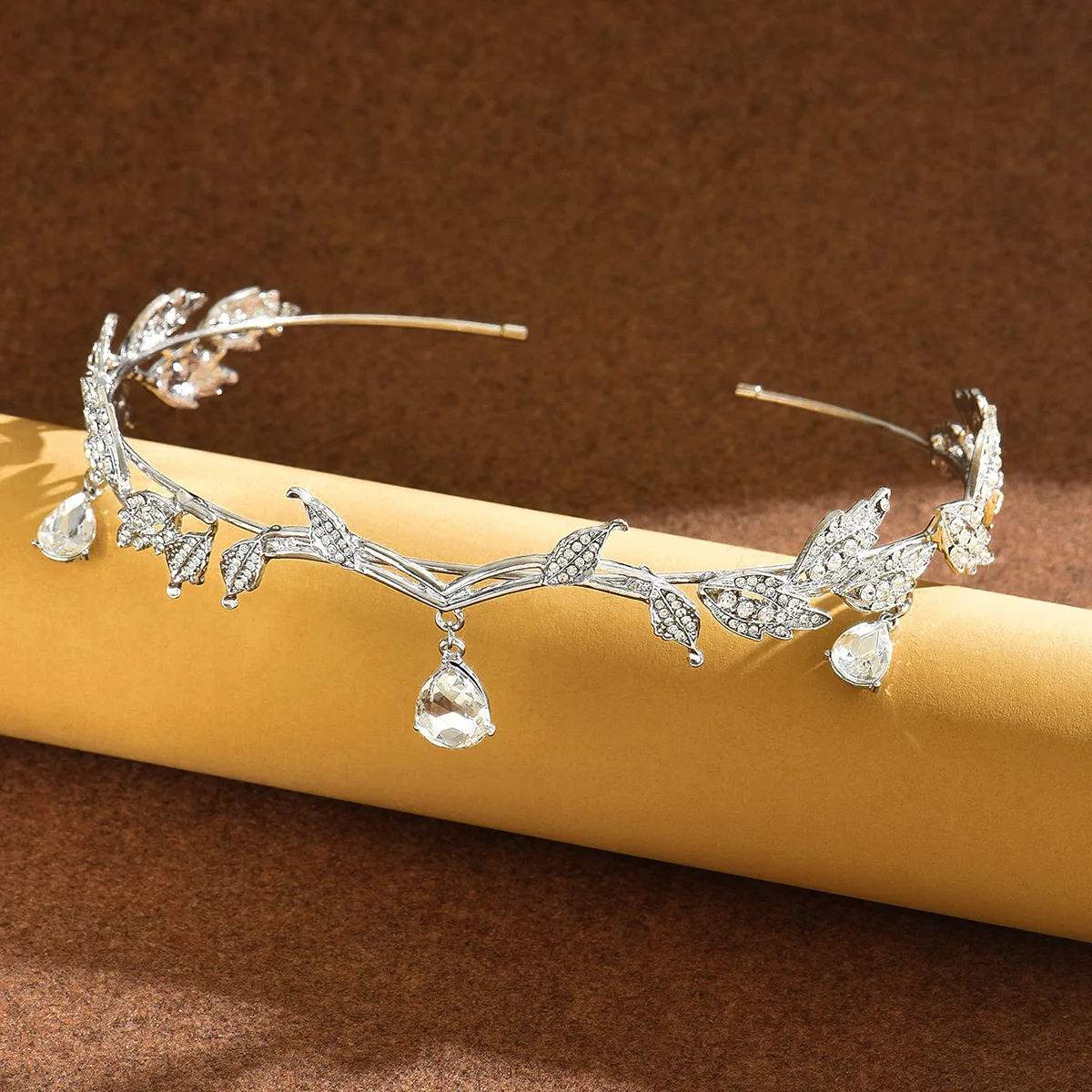 1PC Crown Mori System Blatt-Haarreif für die Braut, Super-Fee, Runaway Princess, Kopfschmuck, Stirnband, Choker, Haaraccessoires mit doppeltem Verwendungszweck – Detail 4