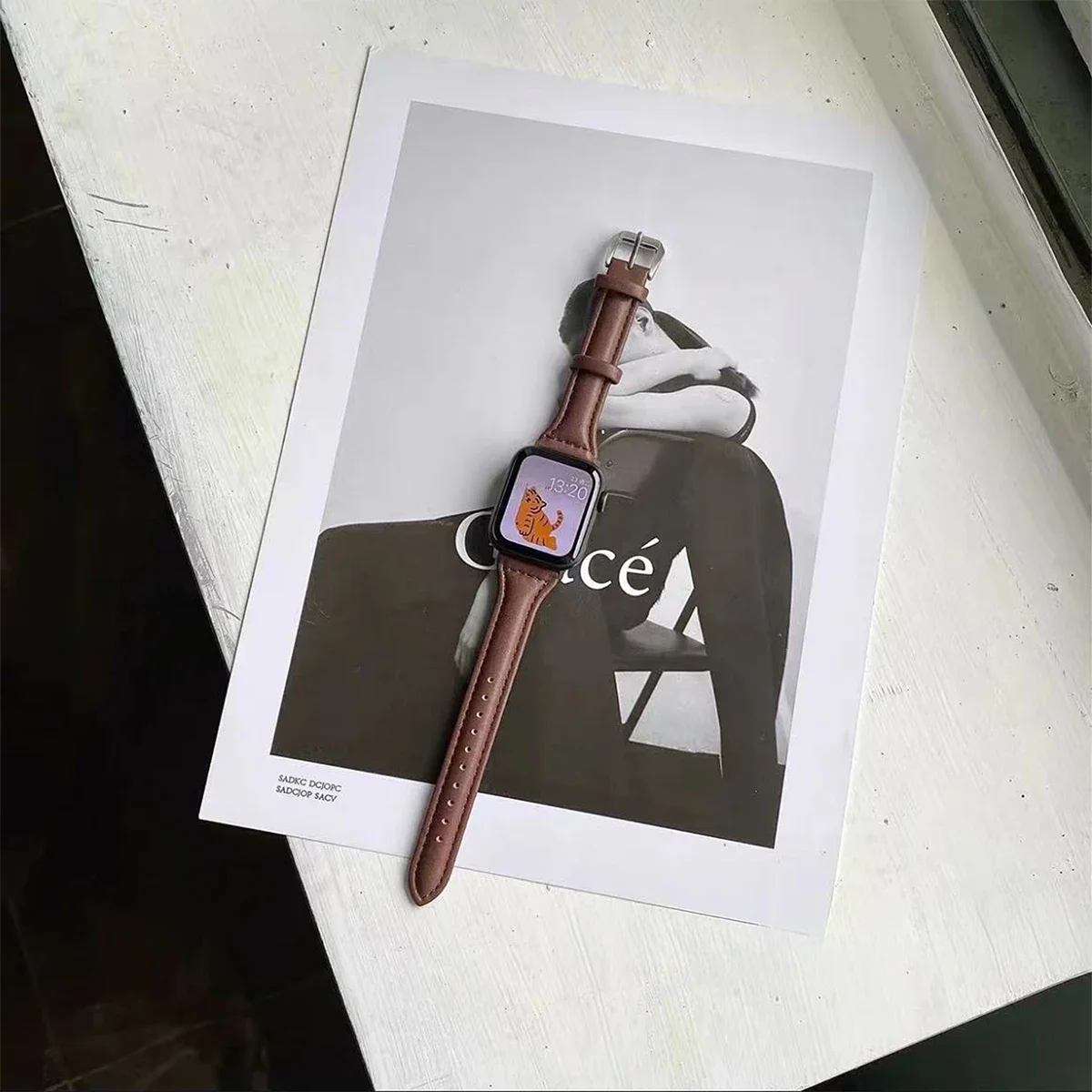 Smukły skórzany pasek do Apple Watch Band 44mm 40mm 41mm 42mm 38mm 49mm 44 mm Bransoleta apple watch 8 45mm paski Ultra 9 7 se 3 4 6