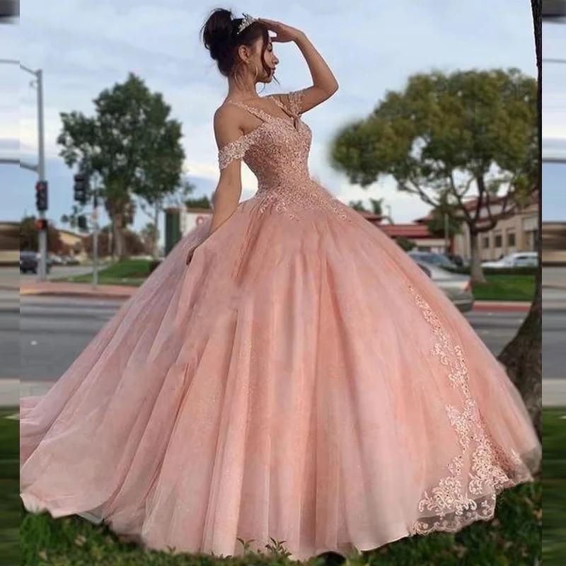 Strap Ball Gown Quinceanera Dresses 15 Party Sexy Sweetheart Lace Vestidos De Debutante Birthday Ballkleid Hot