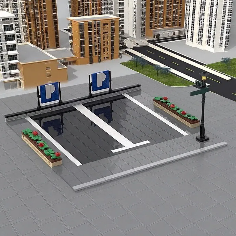 

MOC Creative Design City Parking Lot Modular Building Block Model DIY Children's Puzzle Assembly Toy Birthday Gift Ornament
