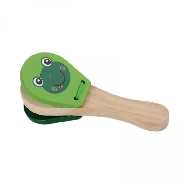 Baby Wooden Castanets Musical Teaching Aid for Children Preschool Percussion Instrument
