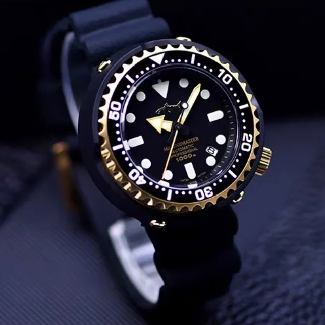 HEIMDALLR Men Automatic Watch 48mm Mechanical Wristwatch Diver 1000M Waterproof Sapphire Mirror C3 Luminous NH35 Military