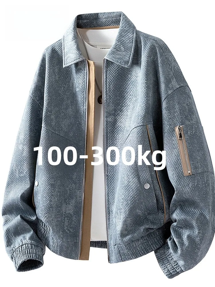 

MoChao американский ретро большой размер джат с лацканами мужская весна осень новая свободная утягивающая повседневная рабочая одежда верхняя одежда из полиэфирного волокна