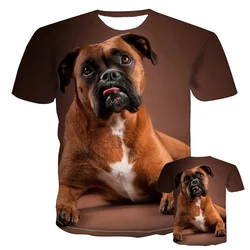 New Summer Fashion Cute Pet Dog Men's Printed T-shirt Street Harajuku Funny and Handsome Round Neck Sports Quick-drying Top 6XL