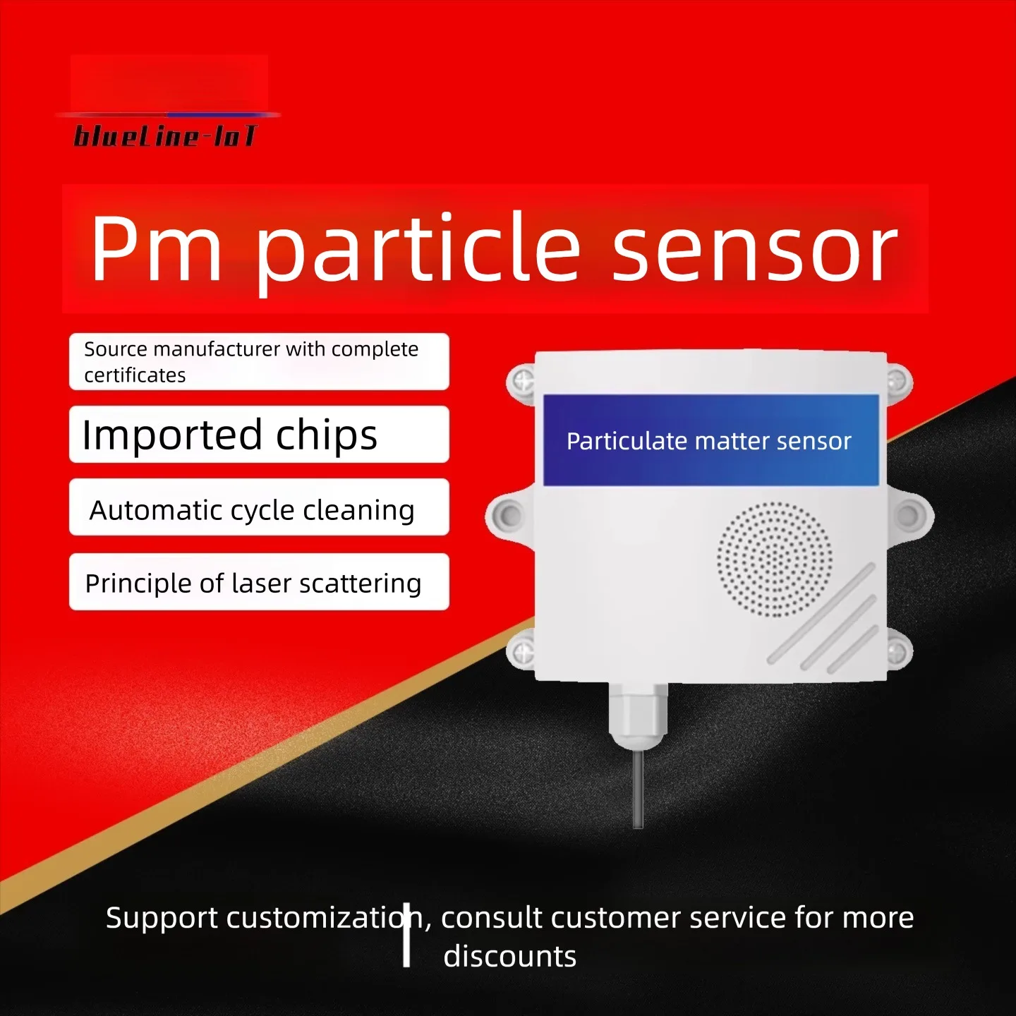 Particulate Matter Detector PM2.5/10 Transmitter Air Quality Haze Concentration Temperature and Humidity Dust Sensor